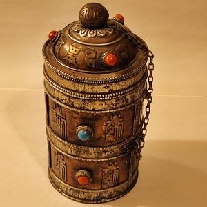 Antique Tibetan prayer incense can.
